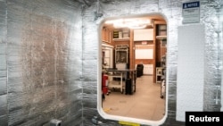 A working area is seen inside the Mars Dune Alpha, NASA's simulated Mars habitat, being used as preparations for sending humans to the Red Planet, at the agency's Johnson Space Center in Houston, Texas, U.S. April 11, 2023. (REUTERS/Go Nakamura)