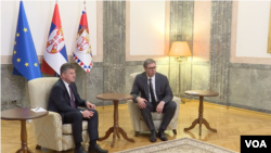 Sastanak predsednika Srbije Aleksandra Vučića i specijalnog izaslanika EU Miroslava Lajčaka (foto: screenshot)