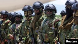 아이티 치안 유지 임무를 위해 아이티에 도착한 케냐 경찰 2진 (자료사진)
