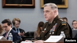 美军参谋长联席会议主席马克·米利2023年3月23日在众议院拨款国防小组委员会听证会上作证。（路透社照片）