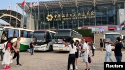 在广州举行的中国进出口商品交易会（广交会）会场外观。（2023年4月16日）