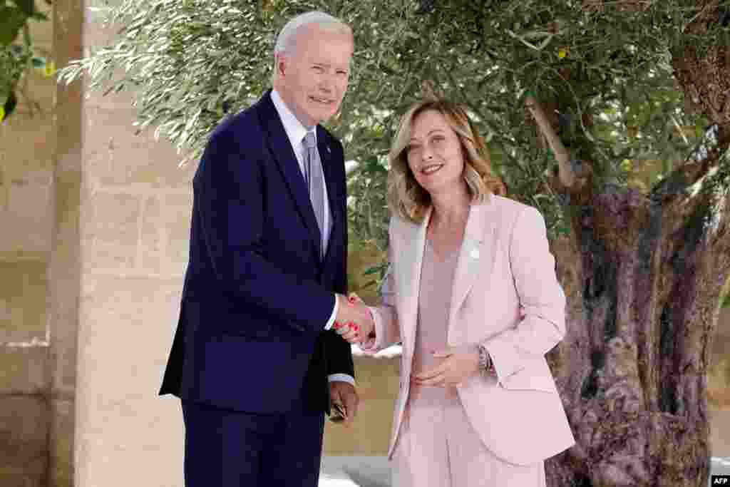 የዩናይትድ ስቴትስ ፕሬዚደንት ጆ&nbsp; ባይደን፣&nbsp;የጣልያን ጠቅላይ ሚኒስትር ጆርጂያ መሎኒ