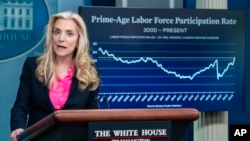 Lael Brainard, director of the National Economic Council, speaks during a briefing at the White House, June 27, 2023, in Washington.