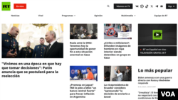 A screen shot of Actualidad RT's website homepage on Dec. 8, 2023.