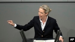 Alternative for Germany parliamentary leader Alice Weidel speaks during a general debate on the budget at the German Bundestag in Berlin, Jan. 31, 2024.