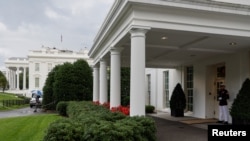 A general view of the West Wing of the White House, where over the Fourth of July holiday weekend cocaine was discovered in an entry area where visitors place electronics and other belongings before taking tours, in Washington, July 5, 2023. 