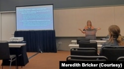 Meredith Bricker said she believes generative AI is always going to tempt students who are learning to write in English.