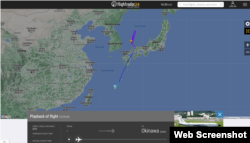 미군 공군 정찰기 ‘RC-135S’ 코브라볼이 현지 시간으로 4일 한반도 동해 상공을 비행한 경로가 항공기 추적 웹사이트 '플라이트레이더24'에 의해 포착됐다.