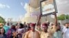 Supporters of Nigerien President Mohamed Bazoum gather to show their support for him in Niamey on July 26, 2023. 