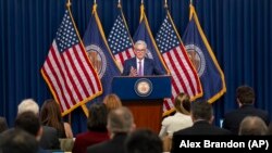 제롬 파월 미국 연방준비제도 의장이 지난달 31일 금리 동결 관련 기자회견을 하고 있다. 