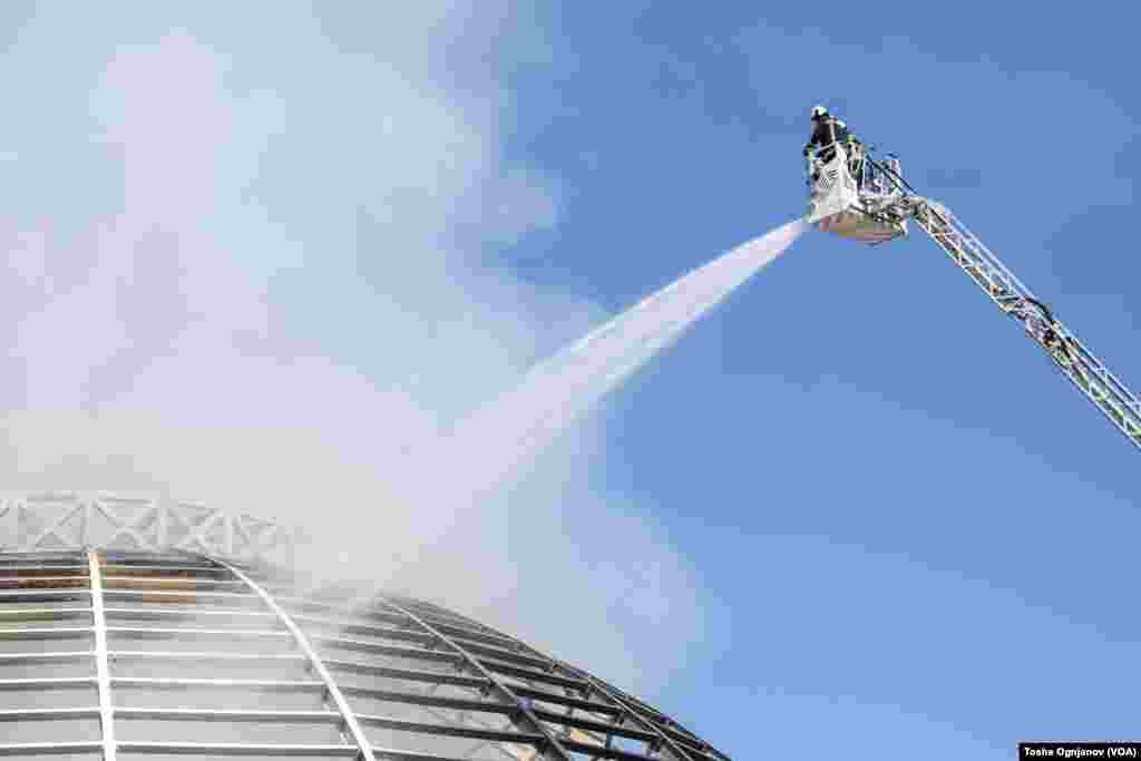 Universal hall in Skopje under fire / April 09, 2024, Skopje