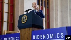 U.S. President Joe Biden delivers remarks on the economy, at the Old Post Office in Chicago, Illinois, June 28, 2023.