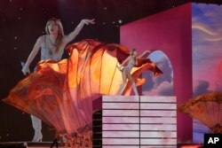 Taylor Swift performs as part of the "Eras Tour" at the Tokyo Dome, Feb. 7, 2024, in Tokyo.