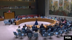 13일 미국 뉴욕 유엔본부에서 북한의 대륙간탄도미사일(ICBM) 화성-18형 발사에 관한 안전보장이사회 긴급회의가 진행되고 있다. 
