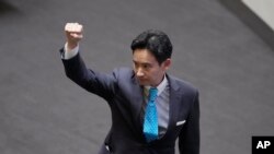 Pita Limjaroenrat, the leader of the Move Forward party and top winner in May's general election in Thailand, leaves Parliament in Bangkok, July 19, 2023. Pita failed to win the needed majority of the vote for prime minister in a joint session of the House and Senate.
