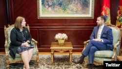 Predsjednik Crne Gore Jakov Milatović sa ambasadorkom Sjedinjenih Američkih Država Džudi Rajzing Ranke (Foto: Twitter, @JakovMilatovic)