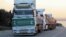 Aid trucks from Saudi Arabia line up at the border crossing from Turkey to Syria in the aftermath of an earthquake, Feb. 11, 2023.