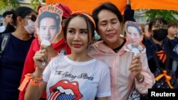 Move Forward Party supporters celebrate the party's election results in Bangkok, May 15, 2023