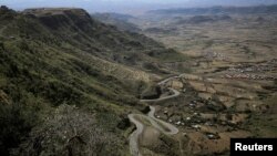FILE - A partial view of the Lalibela town, a U.N. World Heritage site, in the Amhara Region, Ethiopia, January 25, 2022.