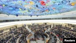 지난 2월 스위스 제네바에서 유엔 인권이사회 회의가 열리고 있다.