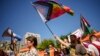 People shout slogans during the annual LGBTQ+ Pride March in Istanbul, Turkey, June 30, 2024.