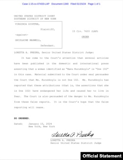 Banu Küçükköylü New York Güney Bölgesi Mahkemesi'nden bir karar çıkarttırdı.