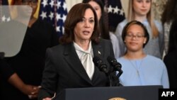 Wakil Presiden AS Kamala Harris di Ruang Timur Gedung Putih, Washington, DC, 22 Maret 2023. (SAUL LOEB / AFP)