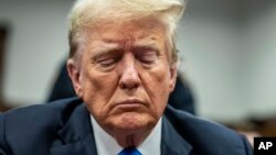 Former President Donald Trump appears at Manhattan criminal court during jury deliberations in his criminal hush money trial in New York, Thursday, May 30, 2024.
(Mark Peterson/Pool Photo via AP) 