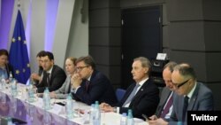 სანქციების საკითხებში აშშ-ის, ევროკავშირის და დიდი ბრიტანეთის სპეცწარმომადგენლები საქართველოს ფინანსთა სამინისტროში