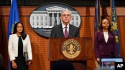 U.S. Attorney General Merrick Garland speaks during a press conference at Louisville Metro Hall in Louisville, Kentucky, March 8, 2023. 