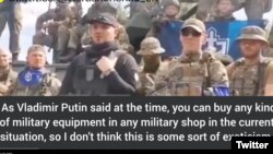 러시아인 무장단체 '자유 러시아 군단(FRL)'과 '러시아 의용군 부대(RVC)'가 24일 기자회견하고 있다. (영상 캡쳐=영문 자막: 안톤 게라셴코 우크라이나 내무장관 보좌관 트위터)