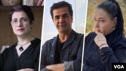 از راست کتایون ریاحی جعفر پناهی و نسرین ستوده