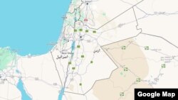 نقشه اردن و اسرائیل