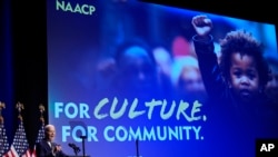 2024年5月17日，拜登总统在华盛顿国家非裔美国人历史和文化博物馆发表讲话。（美联社照片）