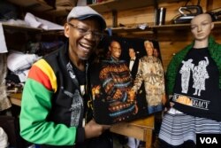 Sonwabile Ndamase is the man behind the 'Madiba shirt,' the iconic shirt that Mandela wore throughout his presidency. (Zaheer Cassim/VOA)