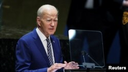 Presiden AS Joe Biden berpidato pada Sesi ke-78 Majelis Umum PBB di New York City, AS, 19 September 2023. (Foto: Reuters)