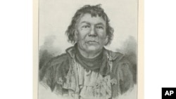 Prairie Band Potawatomi Chief Shab-eh-nay, shown in this image provided by the Northern Illinois University Digital Library, is at the center of legislation in Illinois to compensate the tribe for land taken from the tribe.