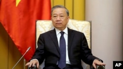 Vietnamese President To Lam meets with US Secretary of State Antony Blinken, not pictured, at the Presidential Palace in Hanoi, Vietnam, July 27, 2024.