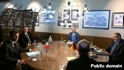 Azərbaycan, Ermənistan, Avropa İttifaqı Şurası, Almaniya və Fransa liderləri (Mənbə: Prezident Administrasiyası) 