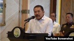 Jaksa Agung ST Burhanuddin menerima kunjungan Menteri Keuangan RI Sri Mulyani, 18 Maret 2024. (YouTube/@kejaksaanri3625)