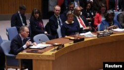 Balozi wa Israel kwenye Umoja wa mataifa Gilad Erdan akilihutubia Baraza la Usalama la UN baada ya azimio linaloomba sitisho la mapigano kati ya Israel na Hamas kukwama, Machi 22, 2024. Picha ya Reuters