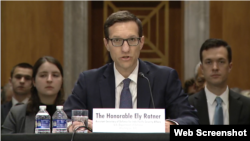 일라이 래트너 미국 국방부 인도태평양 안보 담당 차관보가 14일 상원 외교위원회 청문회에서 증언했다.