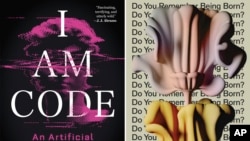 Cover art from "I Am Code: An Artificial Intelligence Speaks" and "Do You Remember Being Born?" (Little, Brown and Company/Astra House via AP)