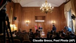 British Prime Minister Keir Starmer delivers a speech, following his first Cabinet meeting as Prime Minister, in London, July 6, 2024.