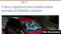 Screenshot vijesti sa web sitea Radija Slobodna Evropa