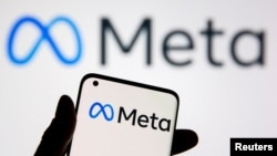 FILE - A smartphone with Meta logo is seen in this illustration taken Oct. 28, 2021. 