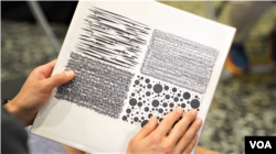 Notasi gambar taktil hitam-putih inklusif karya Jay Afrisando (courtesy: VOA Indonesia)