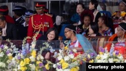 台湾总统蔡英文出席南部非洲国家斯威士兰(又译史瓦帝尼)国庆仪式。(2023年9月7日，台湾总统府提供)