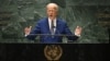 Le président américain Joe Biden à la tribune de l'ONU.