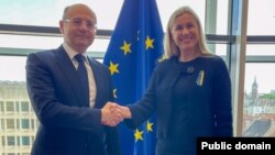 Kadri Simson və Pərviz Şahbazov (Mənbə: Energetika nazirliyi)